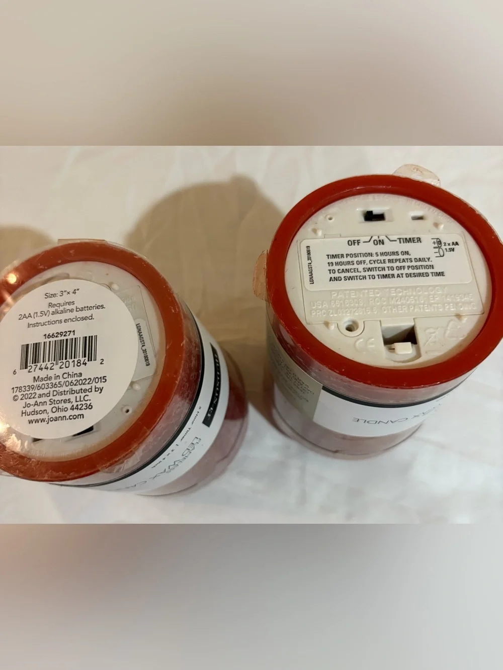 Hudson 43 Red Flameless LED Wax Candle Pair